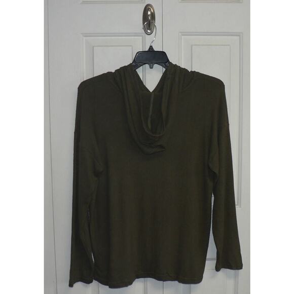 Ceny Women's Cozy Long Sleeve Knit Hoodie In Olive Green Medium‎ MSRP $45 - Picture 4 of 5